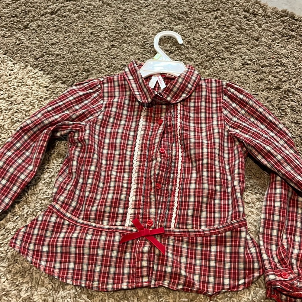 Holiday plaid top